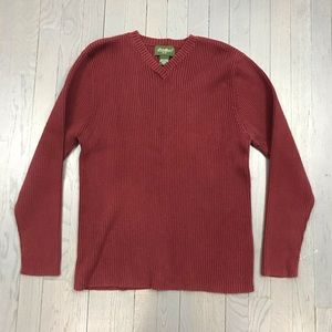 NWOT Eddie Bauer V Neck Ribbed Pullover Sweater